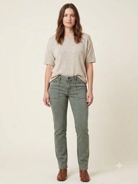 BIT & BRIDLE Slim Leg Jeans 10 Sage Green EUC